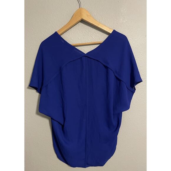 Joseph Ribkoff Womens Top Size 8 Blue V Neck Lightweight Boxy Neutral Minimalist - Picture 2 of 8